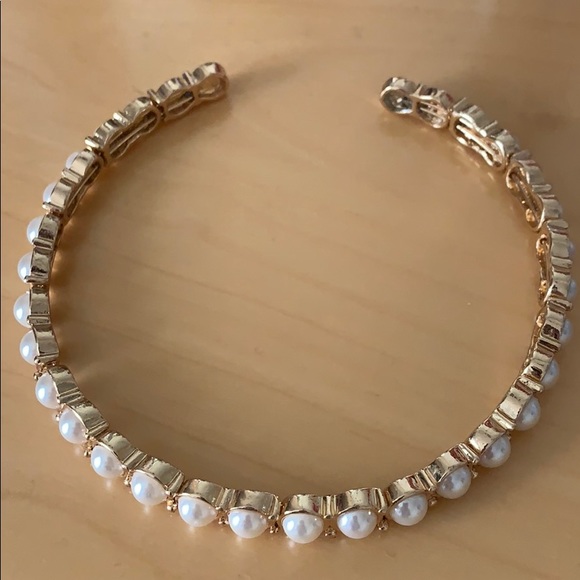 Pearl and gold choker necklace - Picture 1 of 1